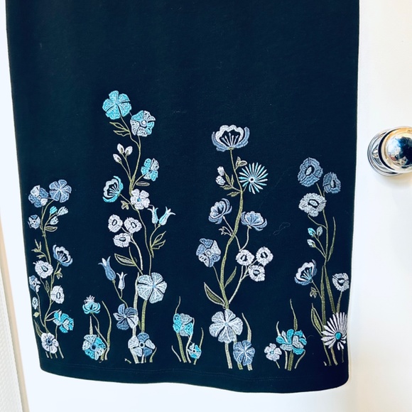 Karen Scott Black with flower embroidery Dress - Picture 5 of 9